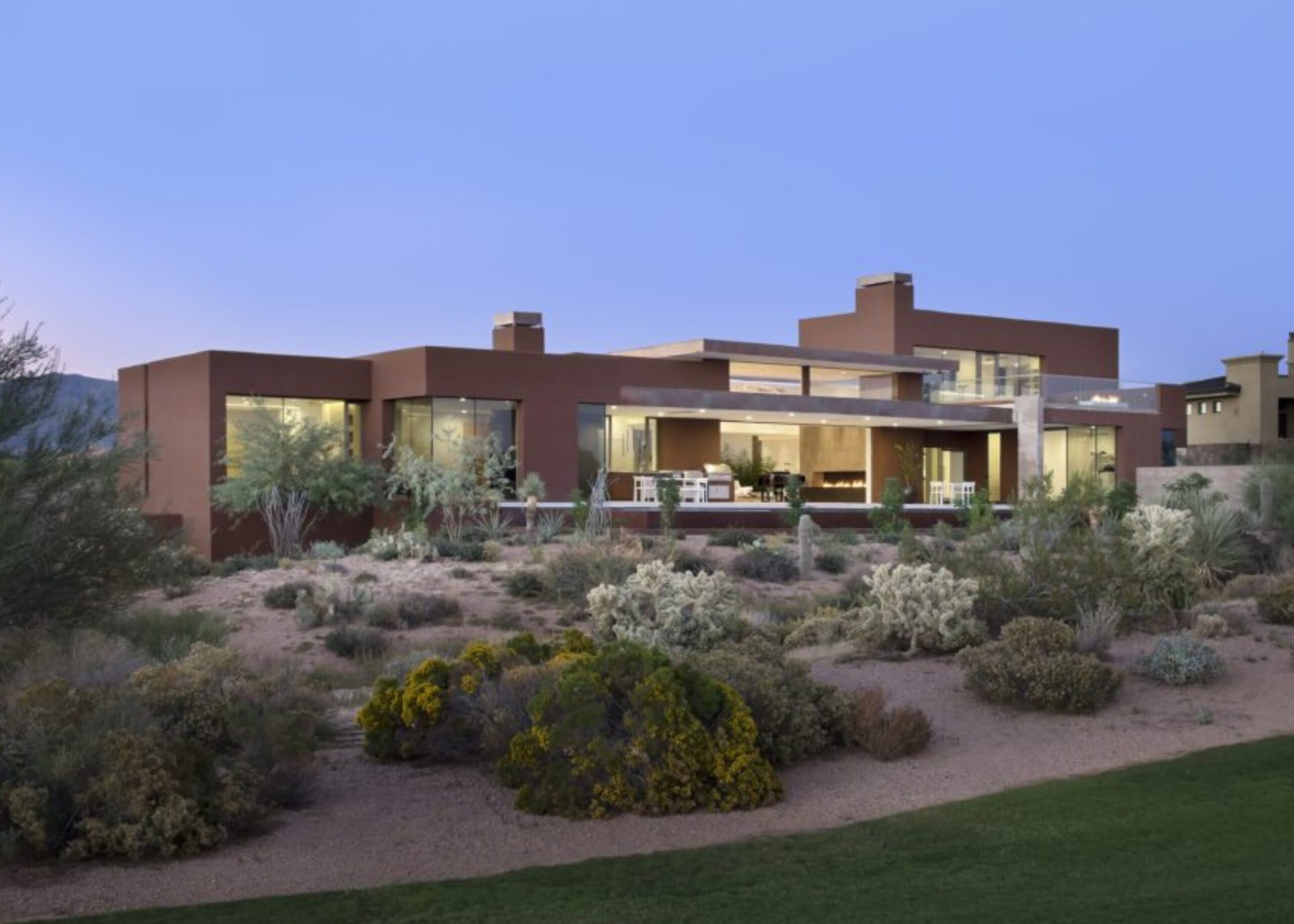 The Phil Nichols Company | Contemporary Home | Front Exterior at Dusk