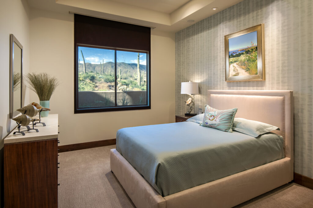 The Phil Nichols Company | Serene & Sophisticated | Bedroom with Cactus View