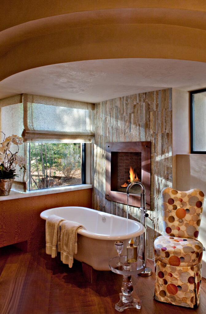 The Phil Nichols Company | Contemporary Southwest | Tub with Fireplace