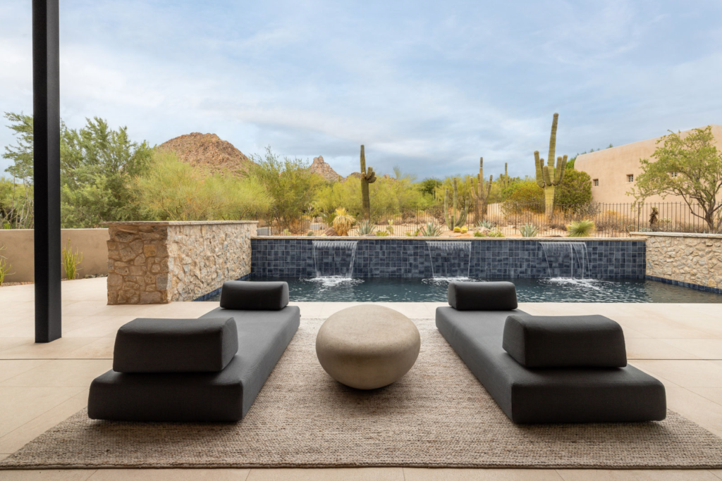 The Phil Nichols Company | Modern Desert Oasis | Outdoor Lounge Area