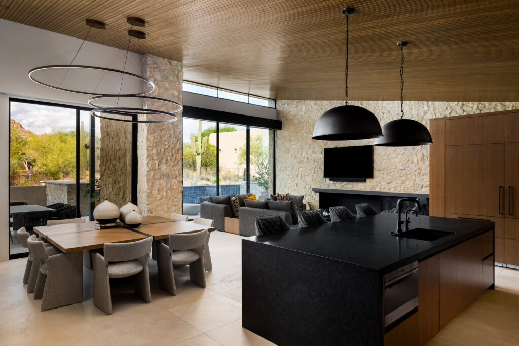 The Phil Nichols Company | Modern Desert Oasis | Kitchen and Dining Area