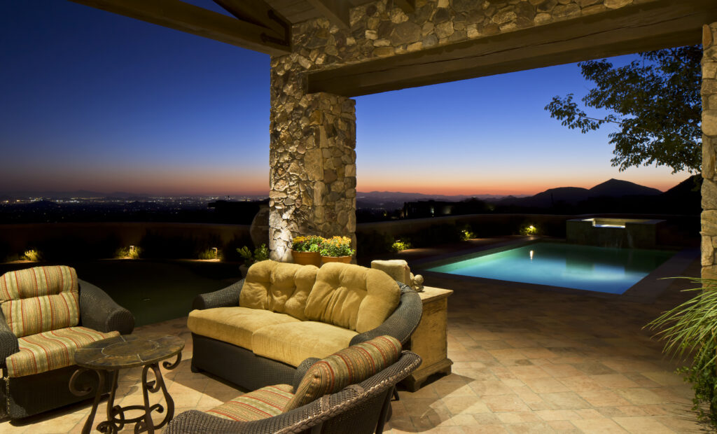 The Phil Nichols Company | Mediterranean Villa | Pool at Night