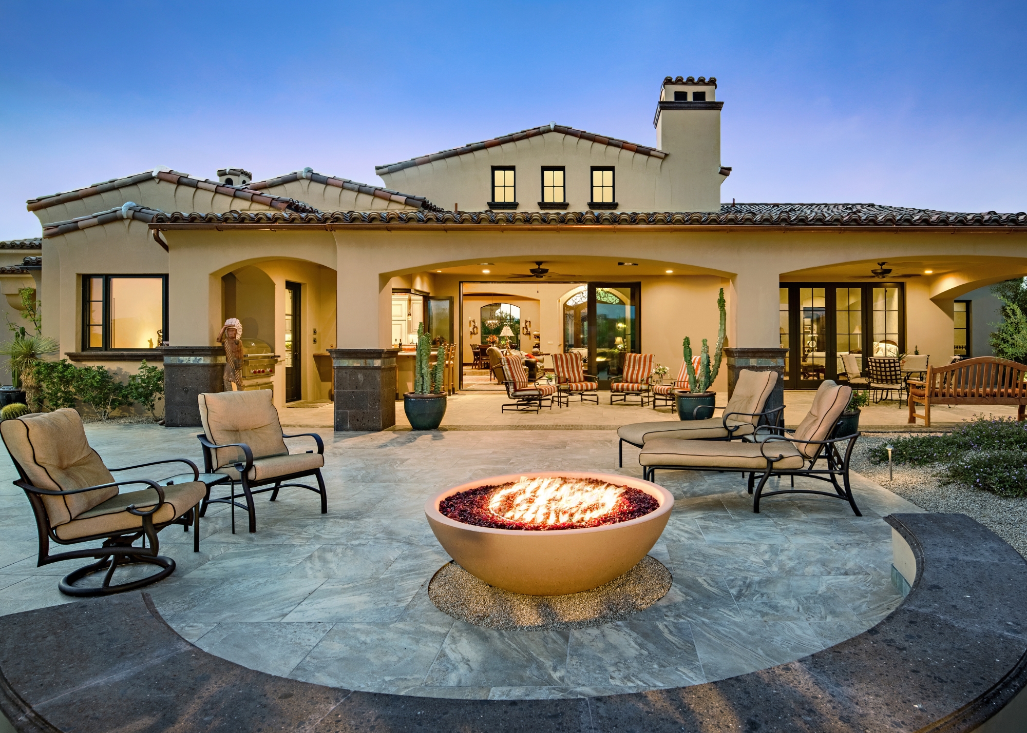The Phil Nichols Company | Western Ranch | Backyard Patio and Fire