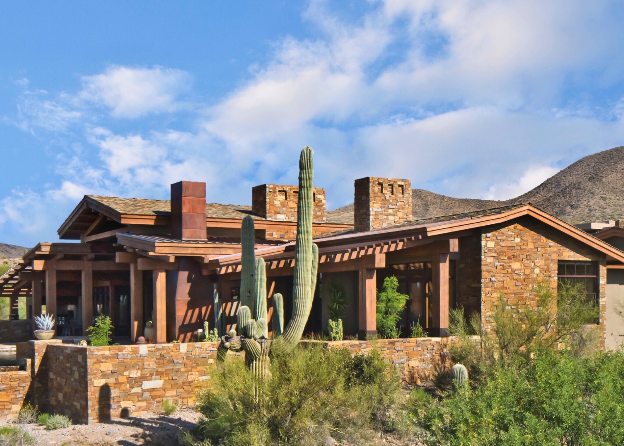 The Phil Nichols Company | Desert Lodge | Exterior with Cactus